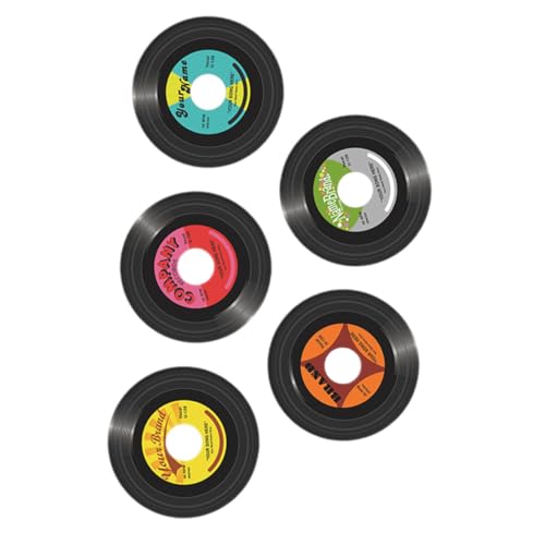 Housoutil 5 Piezas Decoración De De Vinilo Adornos Interiores Pegatinas Para La Pared Decoraciones Para Fiestas Disco Etiqueta Decorativa De La Pared De Cd De Polivinilo