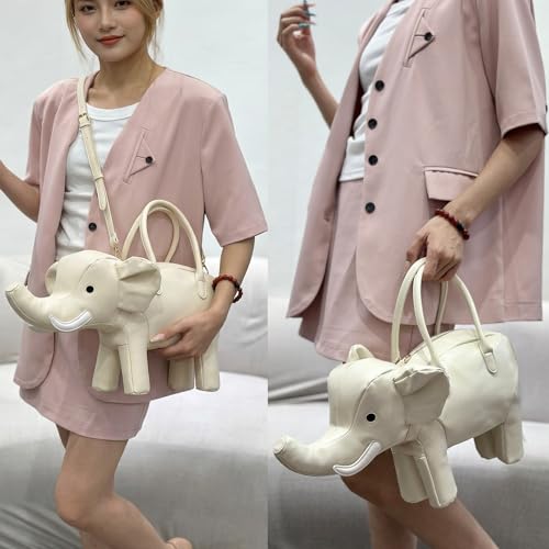 Image of Women PU Leather Unique Novelty 3D Elephant Shaped Handbag Purse Crossbody Shoulder Bag