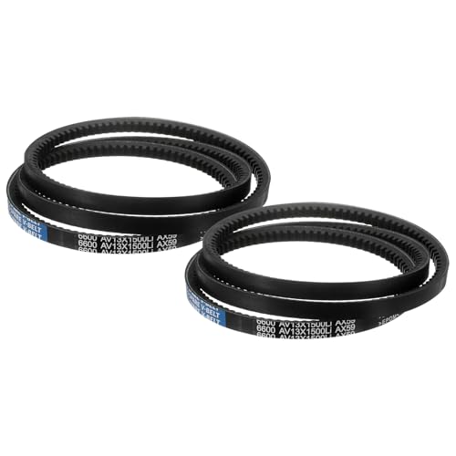 Image of AX59 Belt, Raw Edge Cogged Industrial Rubber EPDM V-Belt, Pack of 2 | 1 /2 inch(13mm) Width x 59 inch(1500mm) Inside Circumference x 5 /16 inch(8mm) Height