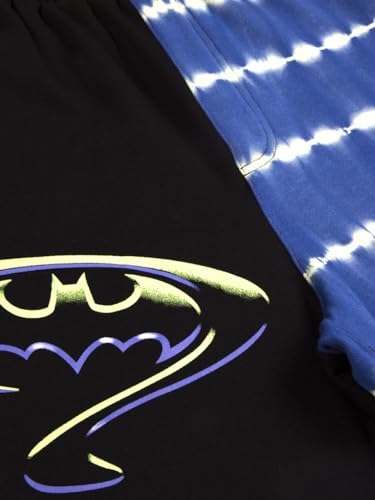 Batman Forever Blended Batman & Riddler Logo Black & Tie-Dye Shorts2