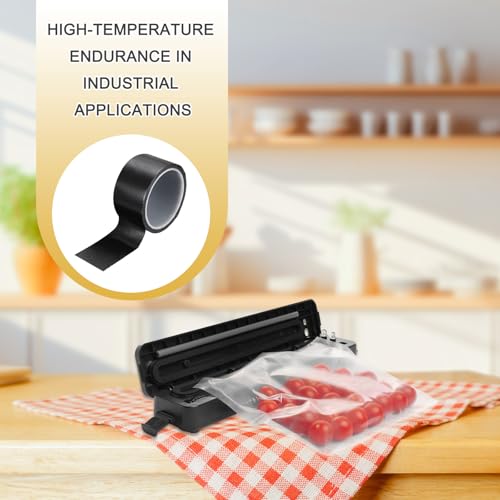 Image of PATIKIL High Temperature PTFE Tape 2 Inch x 33 Feet, PTFE Coated Fiberglass Adhesive Tape for Vacuum Sealer Machines Hand-Impulse Sealers Insulation, Black