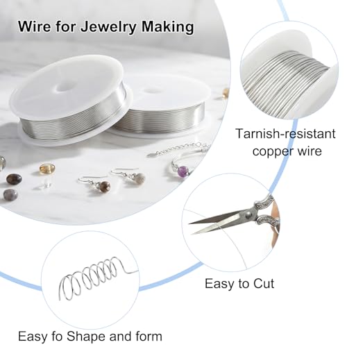 Image of Tenn Well 2Rol 60ft 26 Gauge Aluminum Wire Silver Bendable for Jewelry