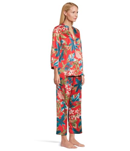 N Natori Women's Tropical Breeze-Satin Long Sleeve Pj Length 25" Inseam 26"2