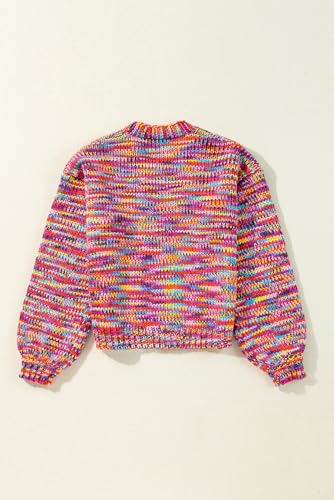 Women's Pink Confetti Drop Shoulder Open Front Cardigan4