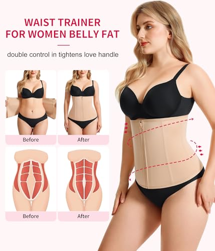 Gotoly Waist Trainer for Women Zipper Corset Shapewear Tummy Control Faja Body Shaper Waist Cincher Workout Girdle2