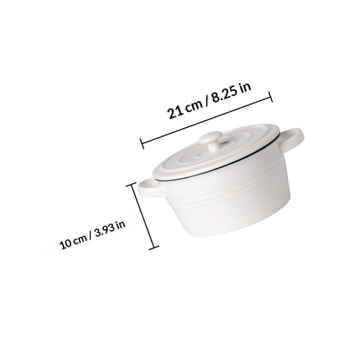 Bol à Soupe, à Double Anse Blanc avec Couvercle en Céramique Résistant la Chaleur et Robuste et Cuisine Repas Maison