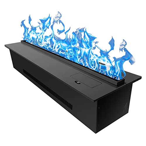 Chimenea de Vapor de Agua con 10 Colores de Llama, Panel metálico Ultrafino Empotrado con Control Remoto. Chimeneas electrónicas.(L 120cm)
