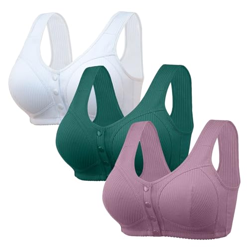Sujetador de lencería para mujer, tirantes ajustables, sujetadores de cobertura completa, cómodos sujetadores inalámbricos sin aros, verde, 50