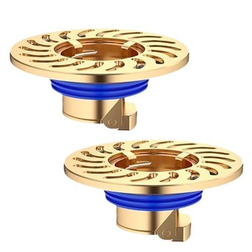 2 piezas cubiertas de desagüe antiolor de cobre para piso miniatura 1