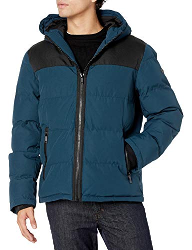 Image of DKNY Men's Mixed Media Quilted Puffer Jacket