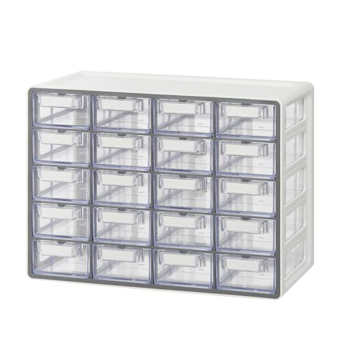 BLUE GINKGO Petite armoire de rangement à 20 tiroirs – Rangement empilable pour perles et objets artisanaux, organisateur de petites pièces, boîte à...