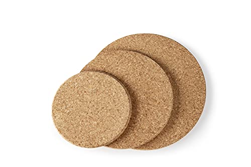 Topflappen aus 100 % natürlichem Kork, rund, 3 Stück Cover
