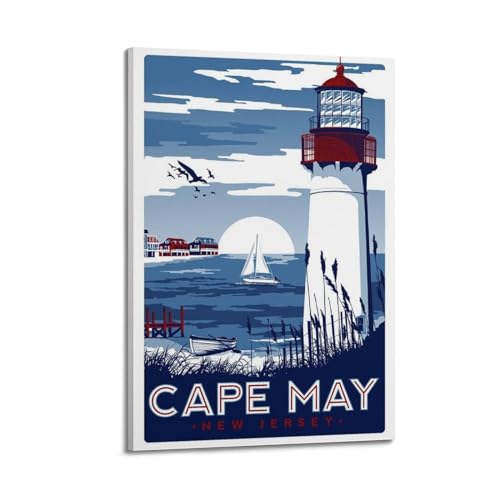 Poster vintage Beacon Cape May toile koanga pour s'évader