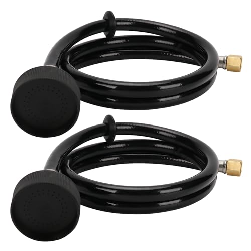 LukLoy 2 Pack UPC Certified Salon Shampoo Bowl Sprayer Head with Black Rubber Hose Professional Salon Sink Replacement Part for Salon Barber Shop Spa 1/4 Thread