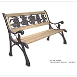 DC America SL-PB-168-BR Friendship Kids Bench, Cast Iron Frame and Hardwood Slats, Rust Resistant Bronze Finish