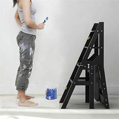 Escabeau robuste en bambou avec double usage marchepied pliant - 3
