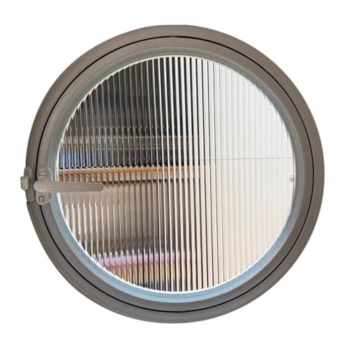 KPHYMOD Ventana Ventana Redonda Empotrada De Metal con Vidrio Templado, Rotación De 360° con Eje Central Y Manija, Ideal para Baño, Cocina, Sala De Estar.(White,70 cm/27.6 in)
