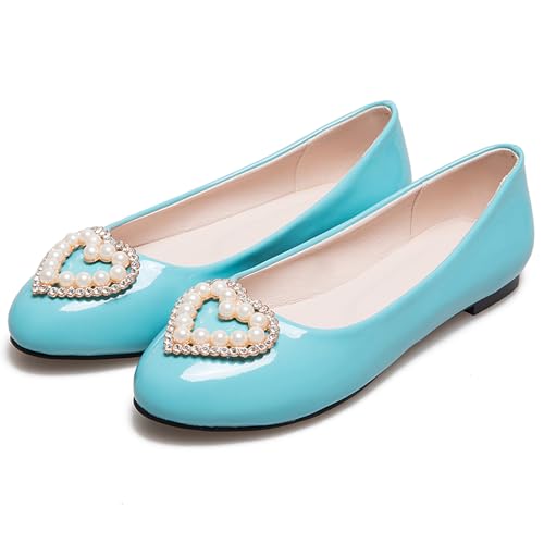 Women Flat Ballet Shoes Low Heel Shoes Round Toe Slip On Simple, Size 1-14.52