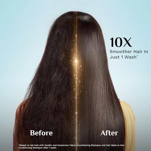Image of Pilgrim Patua & Keratin Hair SMOOTHENING SHAMPOO for Dry & Frizzy hair | Shampoo for Women & Men | Hair Smoothening & healthy scalp | 400 ml (Pack of 2)