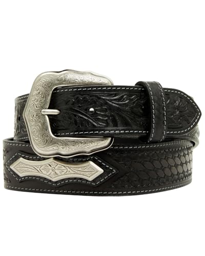 Cody James Men's Concho Tooled Western Belt - CJAFA25BT3-BLK 46