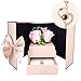 Mikonca Ich Liebe Dich in 100 Sprachen Halskette 925 Silber Herz Anhänger Kette mit Rose Box Kunstblume Frauen Ketten Damen Jubiläum Hochzeit Geburtstag Muttertag