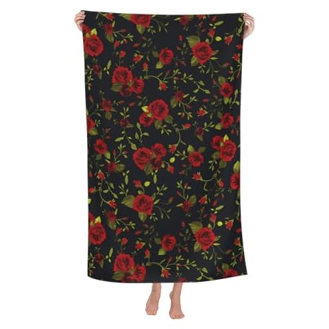 VODRM Vintage Floral Beach Towel 32x52in Cover