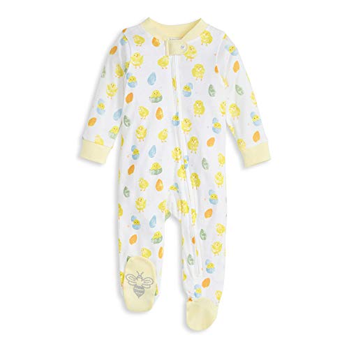 Image of Burt's Bees Baby unisex-baby Sleep & Play, Organic One-piece Romper-jumpsuit Pj, Zip Front Footed Pajama