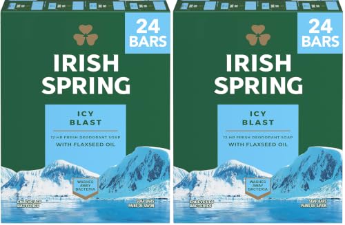 Irish Spring Icy Blast Bar Soap for Men, Mens...