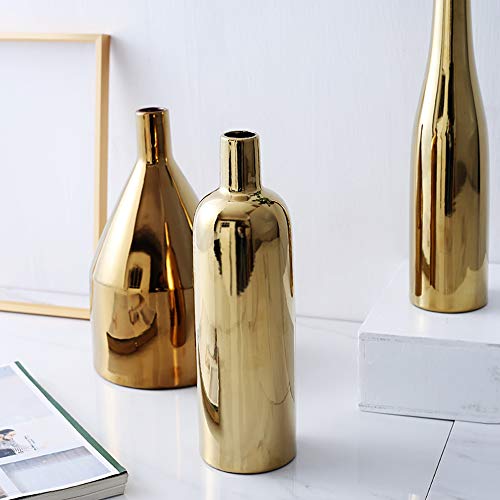 Purzest Gift For Her,Decor Vases Set,Gold Metallic Vase, Set Of 3,Lover Gift #TOP3