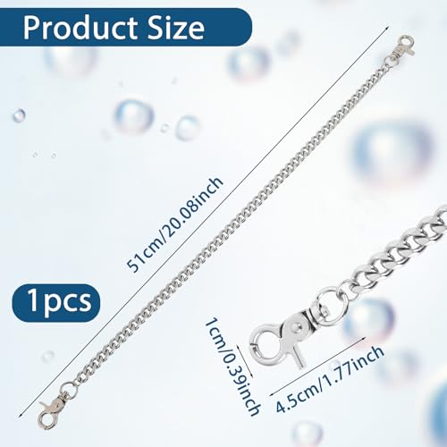 Tucnoeu Wallet Chain Silver Heavy Duty Metal Keychain Pants Chain Hip Hop Punk Pocket Chain Goth Accessories for Women Men