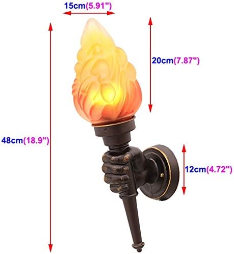7W LED Outdoor/Indoor Gate Door-side Wall Sconces Light Fixture Waterproof IP54 Torchbearer Holding Torch Lighting lamp Right