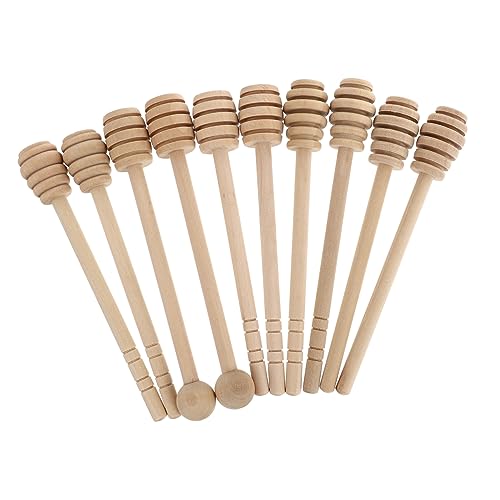 Zerodeko Práctico Kit De Agitador De Miel 10 Piezas De Madera para Uso Doméstico Y Comercial