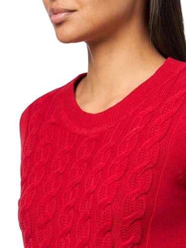 Image of Nautica Women's Short Sleeve Crew Neck Cable Solid Sweater