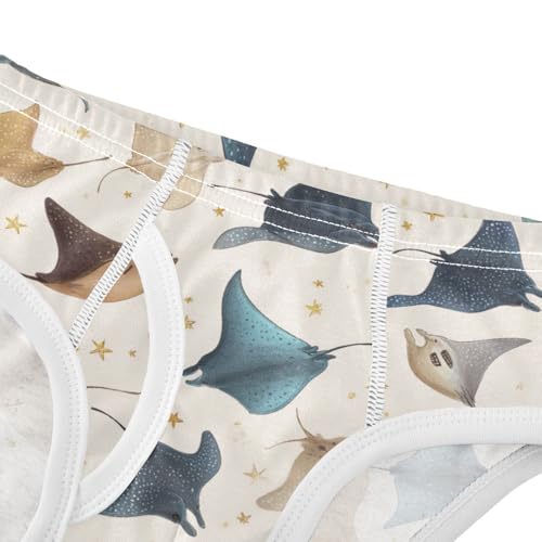 Wusikd Cute Manta Ray Boys' Underwear Cotton Boys Briefs Soft Toddler Underwear 2T4