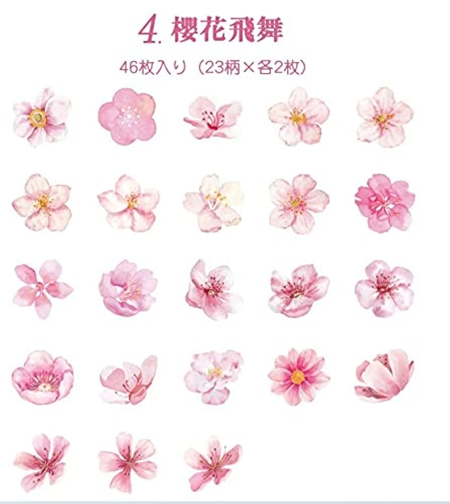 ❤️【D】Sakura  Story♡PETステッカー15枚♡コラージュ素材♡ ❤️【D】Sakura Story♡PETステッカー15枚♡コラージュ素材♡