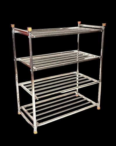 Image of Stainless Steel Shoe Rack, Multipurpose Rack, Multilayer (4 Shelves)