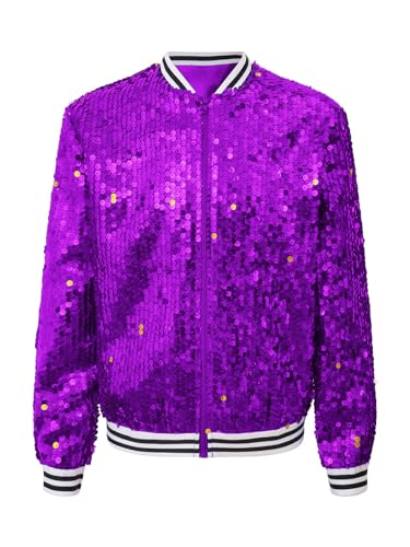 Teens Girls Sparkly Sequin Baseball Jacket Coat Long Sleeve Zip Evening Street Party Cool Coat3