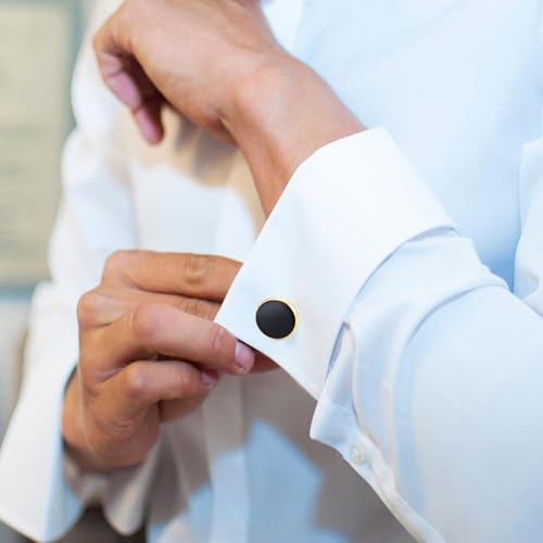 Image of Cufflinks for Men Classic Wedding Business Shirt Cuff Links Set Gifts with Box