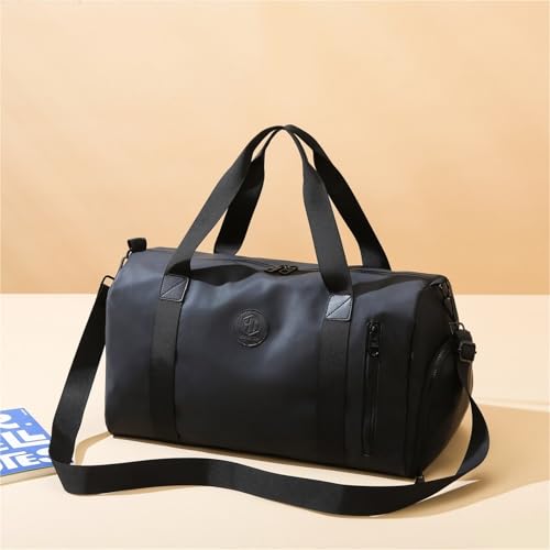 Large Capacity Travel Bag For Summer Lightweight Zipper Travel Bag Portable Sports Yoga Independent(Black)4