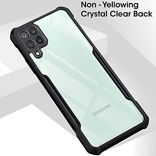 Image of TheGiftKart Shockproof Crystal Clear Back Cover Case for Samsung Galaxy A22 4G | 360 Degree Protection | Protective Design | Transparent Back Case Cover (PC & TPU, Black Bumper)