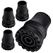 Abnaok 4-Pack Rubber Cane Tips 3/4 Inch Heavy Duty Walking Cane Tips, Black Sturdy Replacement Cane Tip for Seniors Walking Stick, Safety Cane Crutch Accessories