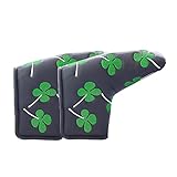 Generic Grasabdeckung St. Abdeckung Vierblättrige gerade Kopfschutzabdeckung Patrick's Day Holzabdeckung Queue Queueschutz Ballsport Tennisschuhe (Black-A, One Size)
