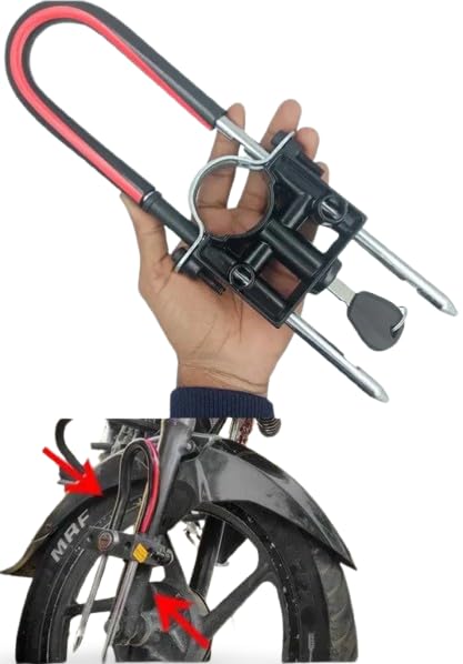 Image of TA Heavy Duty Bike Front Tyre Wheel Lock | Anti-Theft Key Operated Disc Brake Lock | Weatherproof & Durable