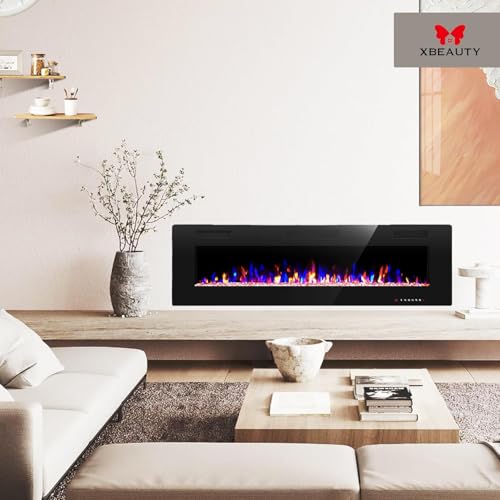 Image of 50 inch Electric Fireplace Recessed and Wall Mounted Insert Update