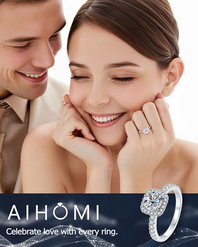 Moissanite Wedding Band Wedding Rings for Women D Color VVS1 Clarity, 925 Sterling Silver with 18K White Gold Plated Engagement Ring Anniversary Band Ideal Gift for Women Size 5~103