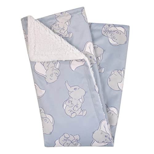 Image of Disney Dumbo Sweet Little Baby Light Blue and White Super Soft Sherpa Baby Blanket