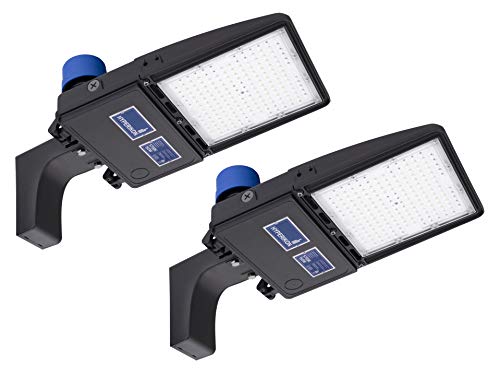Hyperikon 150W LED Parking Lot Lights with Photocell, Dimmable Shoebox Pole Street Light 100-277V, 5700K, Photocell, DLC, ETL, 2 Pack
