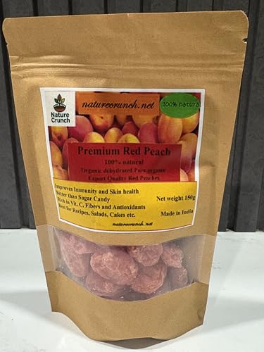 Nature Crunch Dehydrated Peach Fruit | Premium Red Peaches | 100%...