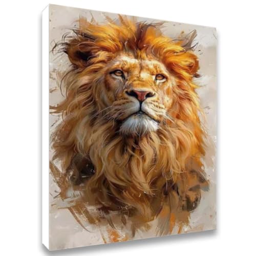 Pintar por números adultos león 60x80cm antiestrés para relajarte en casa sin saber pintar