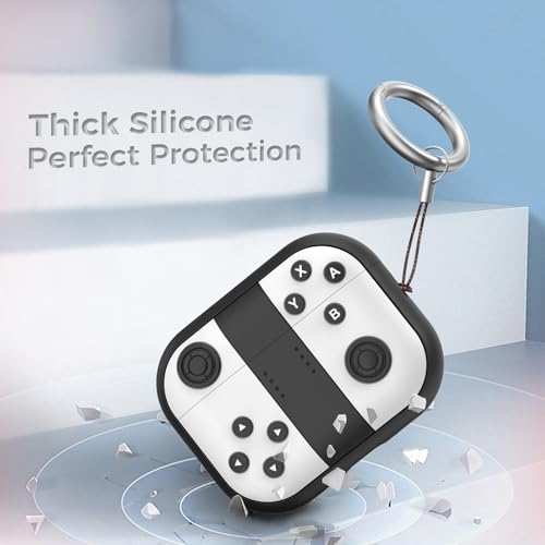 Image of TRONWIN for AirPods Pro 3 Case - 2025 Silicone Cover Gamepad Design Case for Apple AirPods Pro 3rd Generation, Cute Air pod Pro 3 Cover for Men /Women (White)
